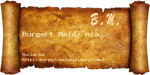 Burgert Melánia névjegykártya